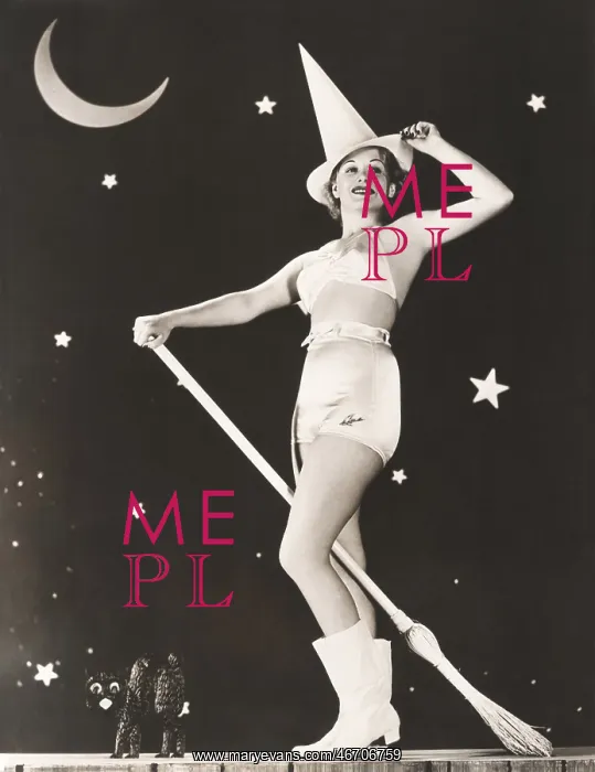 : Good witch on her broomstick : Good witch on her broomstick