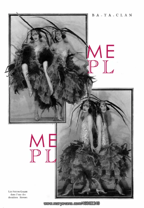 : The Goode Sisters in a show at the Ba-ta-Clan, 1925 : The Goode Sisters in a show at the Ba-ta-Clan, 1925