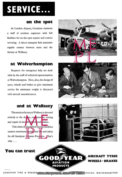 : Goodyear Aviation Service At Wolverhampton And At Wallasey : Goodyear Aviation Service At Wolverhampton And At Wallasey