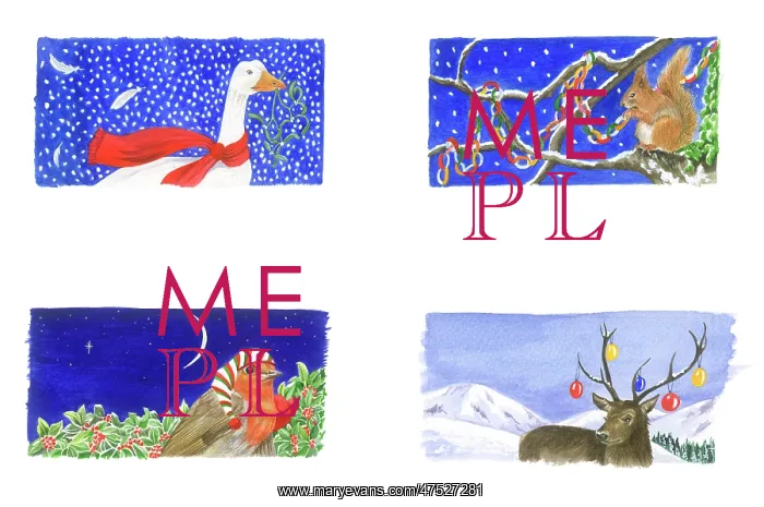 : Goose, Squirrel, Robin, Stag - Christmas designs : Goose, Squirrel, Robin, Stag - Christmas designs
