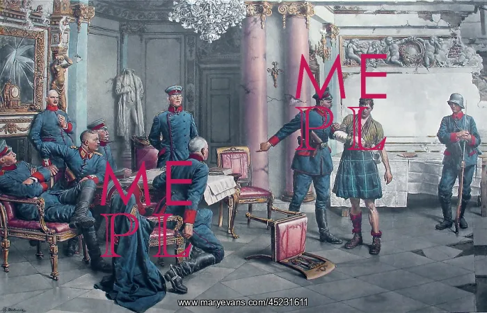 : Gordon Highlander interrogated by German Officers : Gordon Highlander interrogated by German Officers