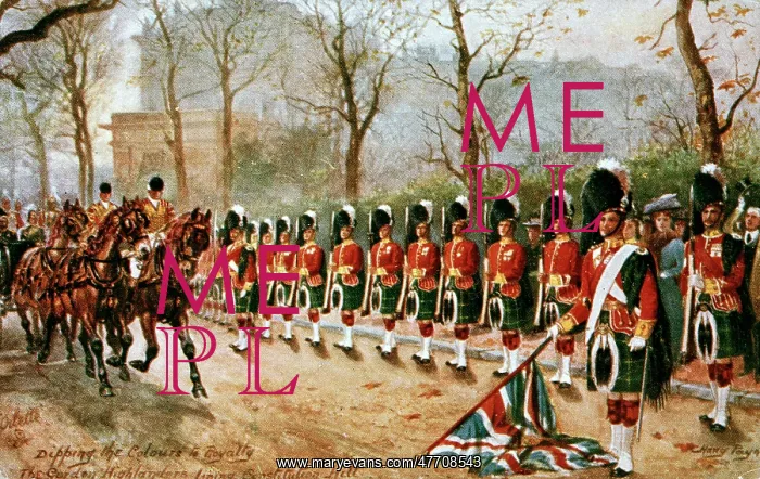 : Gordon Highlanders dipping the colours : Gordon Highlanders dipping the colours