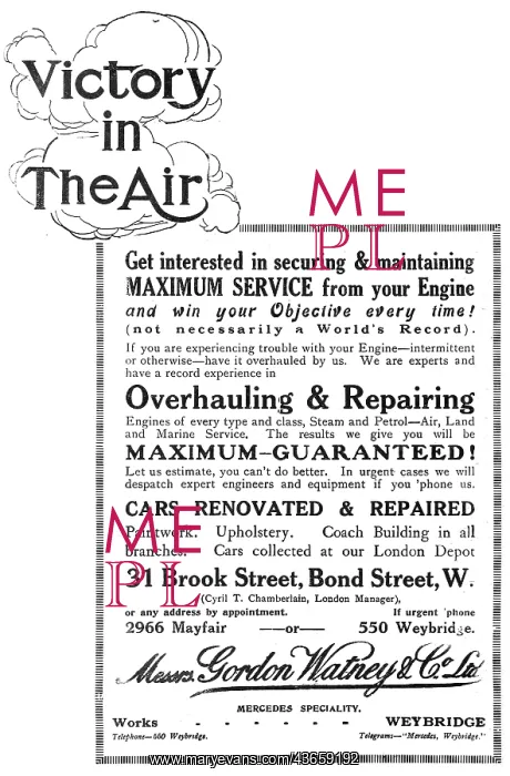 : Gordon Watney, Weybridge. Aeronautical Engineers : Gordon Watney, Weybridge. Aeronautical Engineers