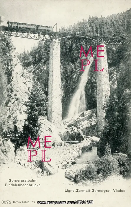 : Gornergratbahn - Findelenbachbrucke : Gornergratbahn - Findelenbachbrucke