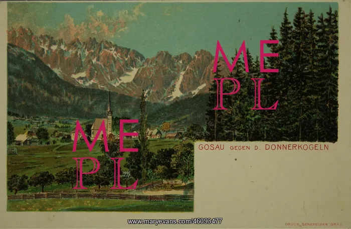 : Gosau to the Donnerkogln. About 1905. Color : Gosau to the Donnerkogln. About 1905. Color