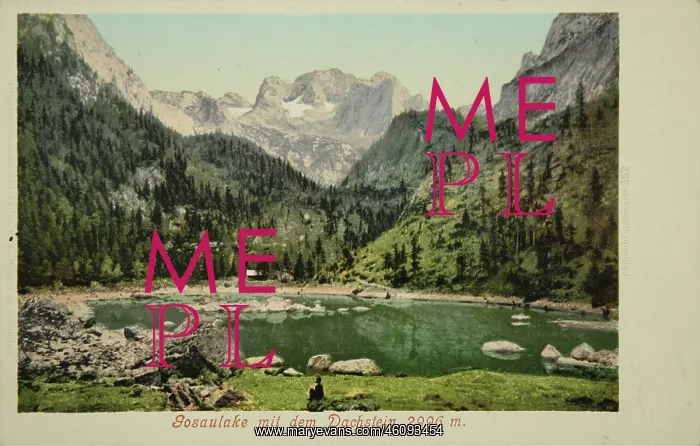 : Gosau. Gosaulake with Dachstein. About 1905 : Gosau. Gosaulake with Dachstein. About 1905