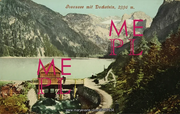 : Gosau. Gosausee with Dachstein (2996 m). 1908 : Gosau. Gosausee with Dachstein (2996 m). 1908