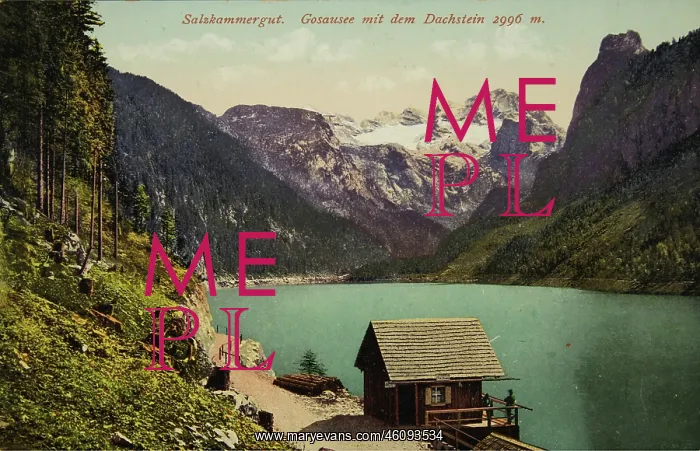 : Gosau. Gosausee with Dachstein (2996 m). 1912 : Gosau. Gosausee with Dachstein (2996 m). 1912