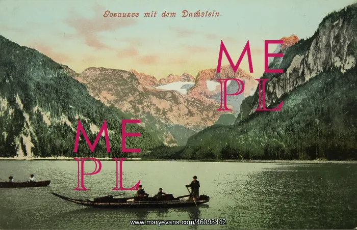 : Gosausee with Dachstein. About 1905. Photochrom : Gosausee with Dachstein. About 1905. Photochrom