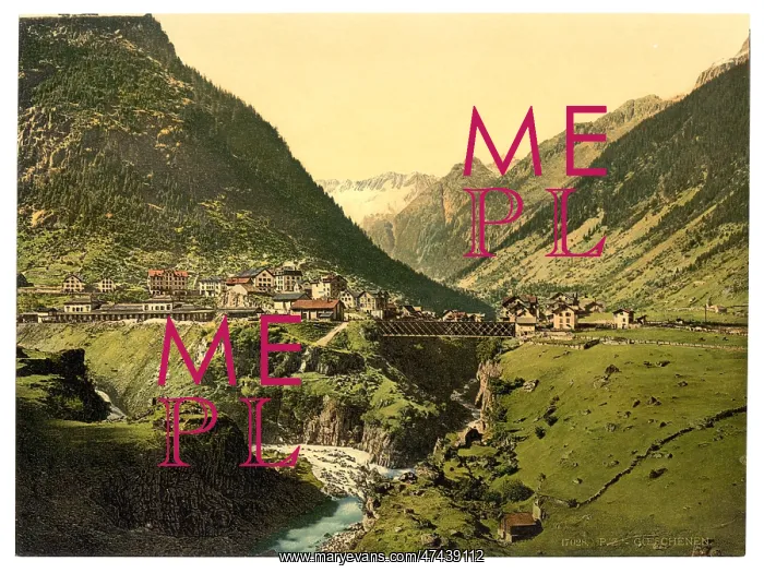: Goschenen, general view, St. Gotthard Railway, Switzerland : Goschenen, general view, St. Gotthard Railway, Switzerland