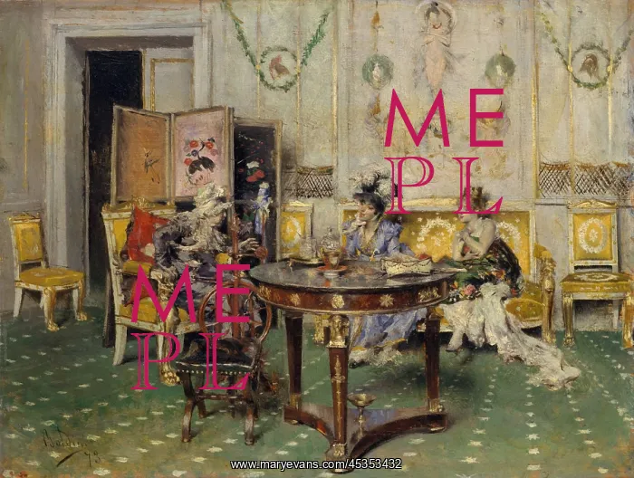 : Gossip, by Giovanni Boldini, 1873, Italian, impressionistic : Gossip, by Giovanni Boldini, 1873, Italian, impressionistic