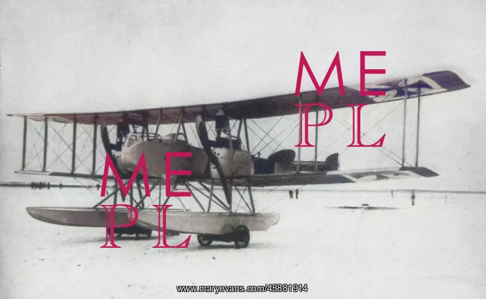 : Gotha WD-7 (forward view), beached on snow : Gotha WD-7 (forward view), beached on snow