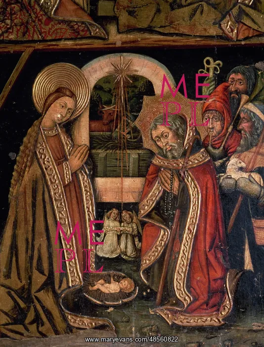 : Gothic. Altarpiece. Saint Michael. Adoration of the Shepherd : Gothic. Altarpiece. Saint Michael. Adoration of the Shepherd