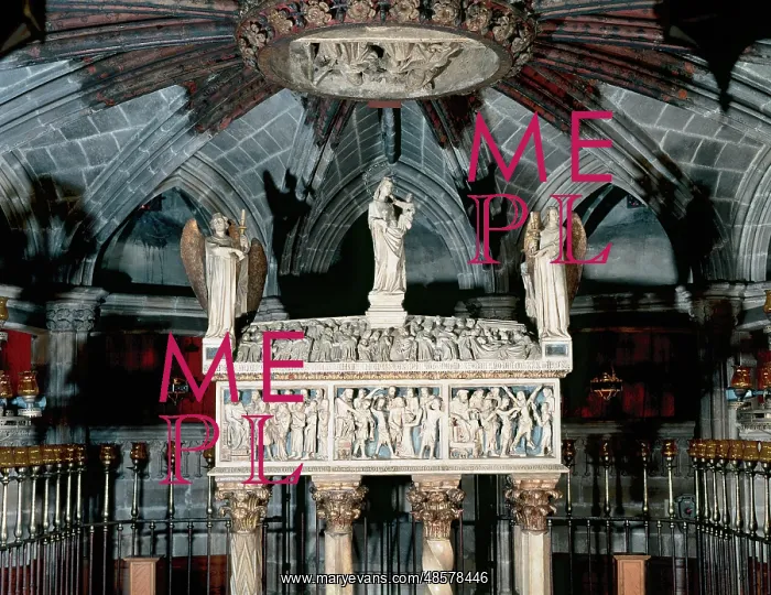 : Gothic art. Sepulchre of Santa Eulalia. Crypt of the Cathe : Gothic art. Sepulchre of Santa Eulalia. Crypt of the Cathe