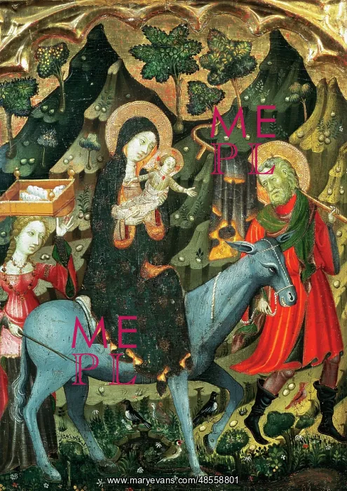: Gothic Art. Spain. 15th century. The flight into Egypt : Gothic Art. Spain. 15th century. The flight into Egypt