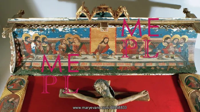 : Gothic Art. Spain. The Last Supper. Buisan canopy : Gothic Art. Spain. The Last Supper. Buisan canopy