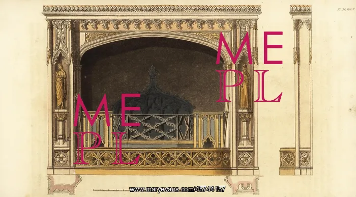 : Gothic chimney-piece and stove : Gothic chimney-piece and stove