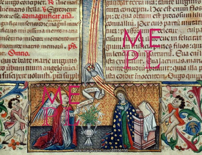 : Gothic. Spain. The Annunciation. Miniature. Master of Osma : Gothic. Spain. The Annunciation. Miniature. Master of Osma