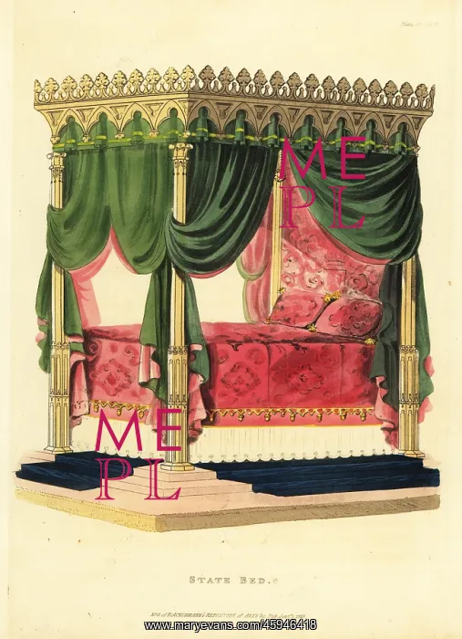 : Gothic style State Bed, 1823 : Gothic style State Bed, 1823