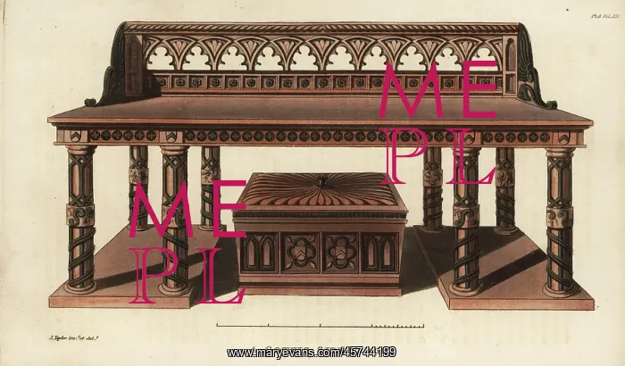 : Gothic side table and cellaret designed by John Taylor : Gothic side table and cellaret designed by John Taylor