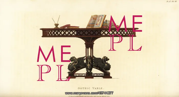 : Gothic table for a library or study : Gothic table for a library or study