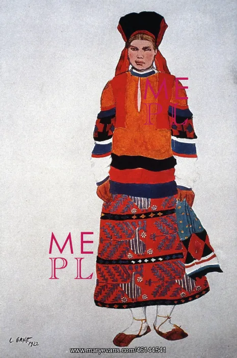  : Gouache by Bakst, peasant woman