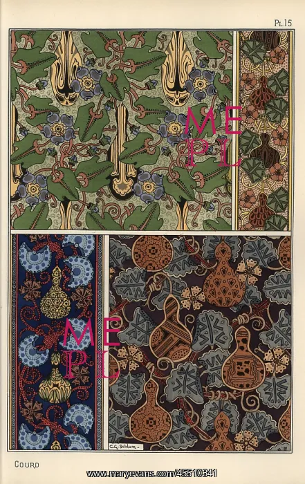 : Gourd in fabric and wallpaper patterns : Gourd in fabric and wallpaper patterns