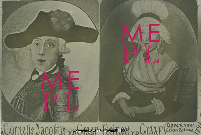 : Governor Cornelis Jacobus van de Graaff and his wife Reinet : Governor Cornelis Jacobus van de Graaff and his wife Reinet