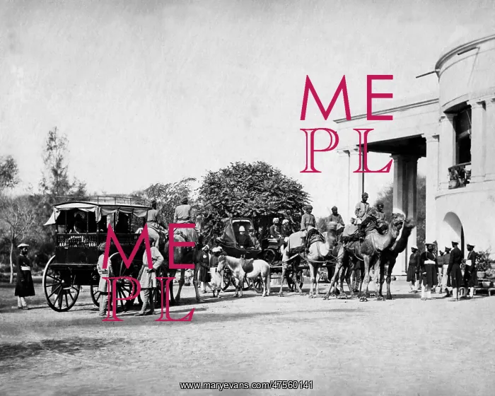 : Governor of Punjab with camel carriages, India : Governor of Punjab with camel carriages, India