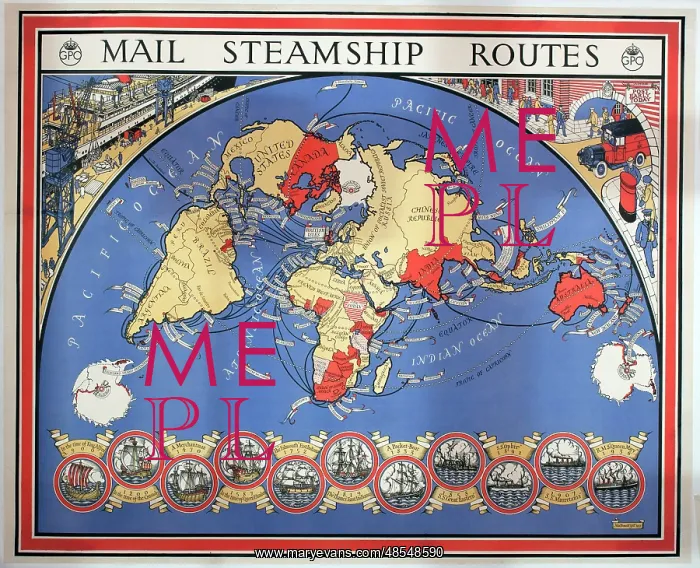  : GPO map of Mail Steamship Routes