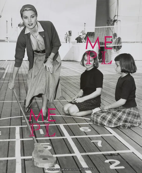  : Grace Kelly by playing shuffleboard on the deck