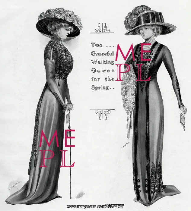 : Graceful walking gowns for the Spring 1909 : Graceful walking gowns for the Spring 1909
