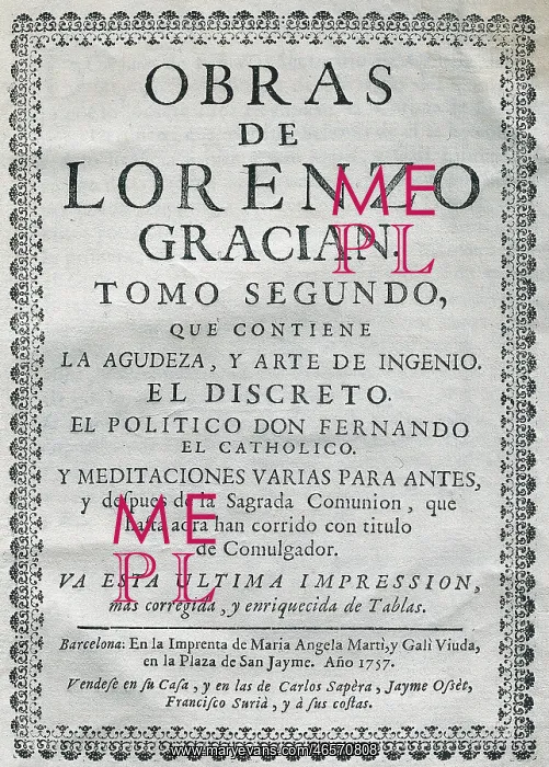 : GRACIAN, Baltasar (1601-1658) : GRACIAN, Baltasar (1601-1658)