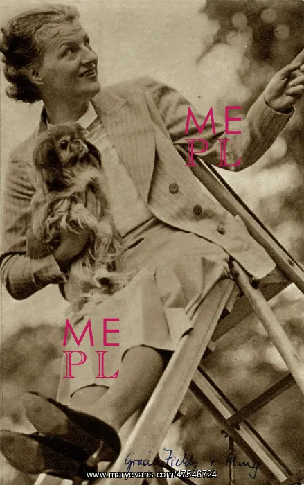 : Gracie Fields and her dog Ming : Gracie Fields and her dog Ming