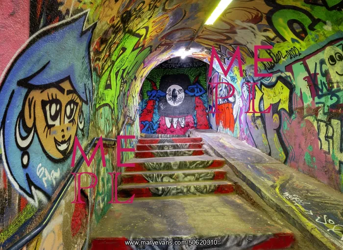 : Graffiti, Tunnel, Cerbere, Pyrenees-Orientales, France : Graffiti, Tunnel, Cerbere, Pyrenees-Orientales, France