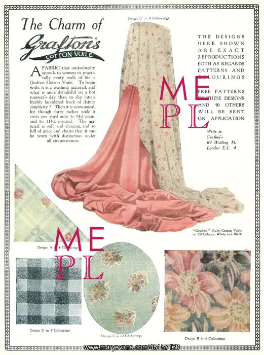 : Grafton's Cotton Voile Advertisement : Grafton's Cotton Voile Advertisement