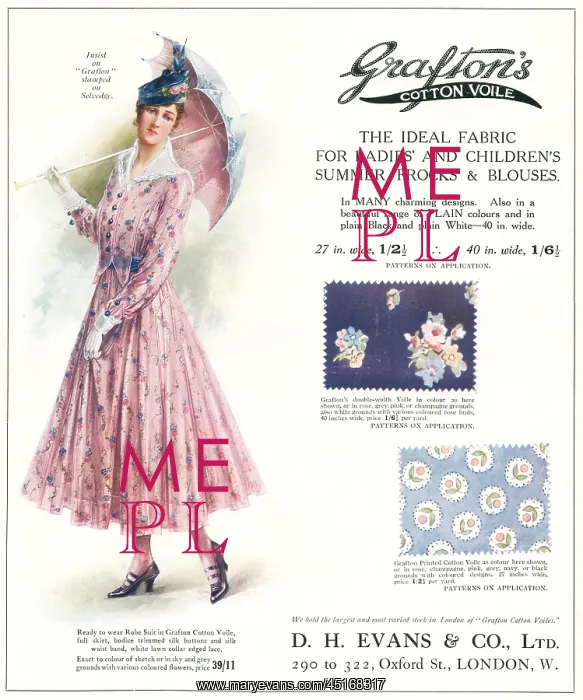 : Grafton's Cotton Voile Advertisement : Grafton's Cotton Voile Advertisement