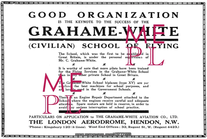 : Grahame-White School Of Flying - Hendon : Grahame-White School Of Flying - Hendon