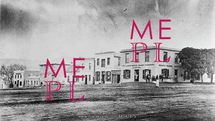 : Grahamstown: Bathurst Street ca. 1865 (West) : Grahamstown: Bathurst Street ca. 1865 (West)
