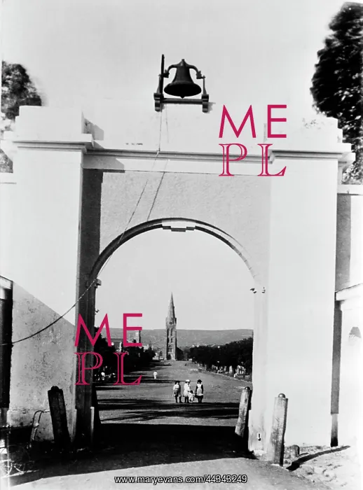 : Grahamstown: Drostdy Gate with curfew bell : Grahamstown: Drostdy Gate with curfew bell