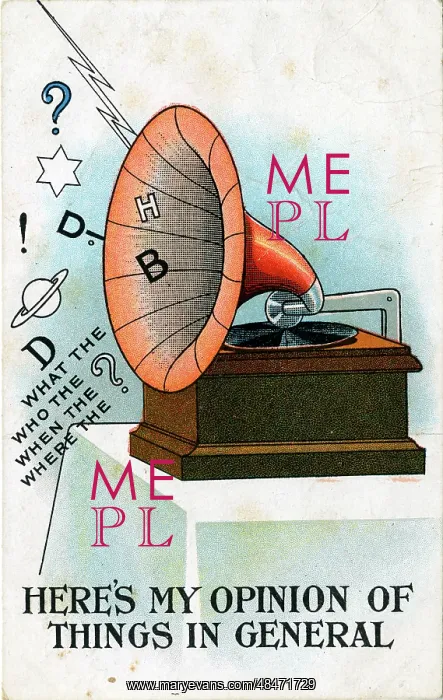 : Gramophone Comic Card, England : Gramophone Comic Card, England