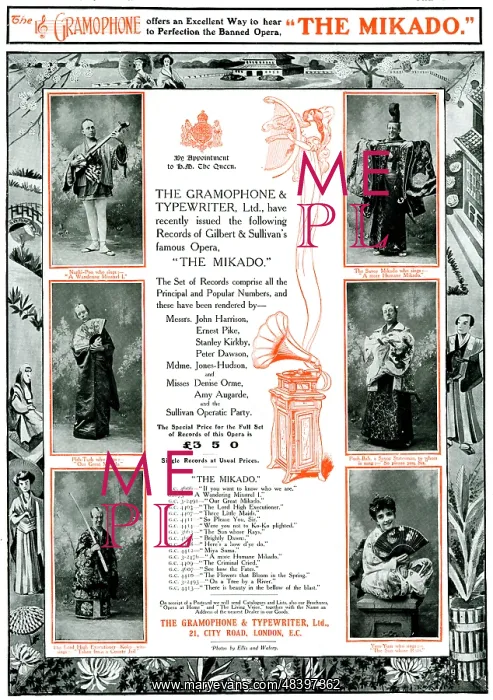 : Gramophone Company, Gilbert and Sullivan records : Gramophone Company, Gilbert and Sullivan records