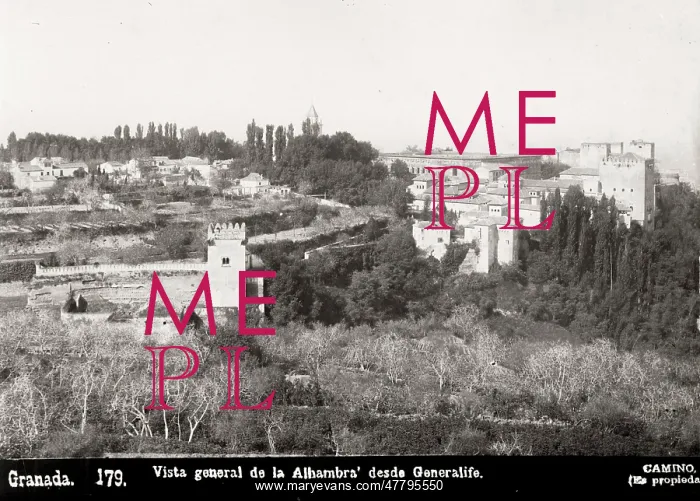 : Granada, Spain - general view of the Alhambra Palace : Granada, Spain - general view of the Alhambra Palace