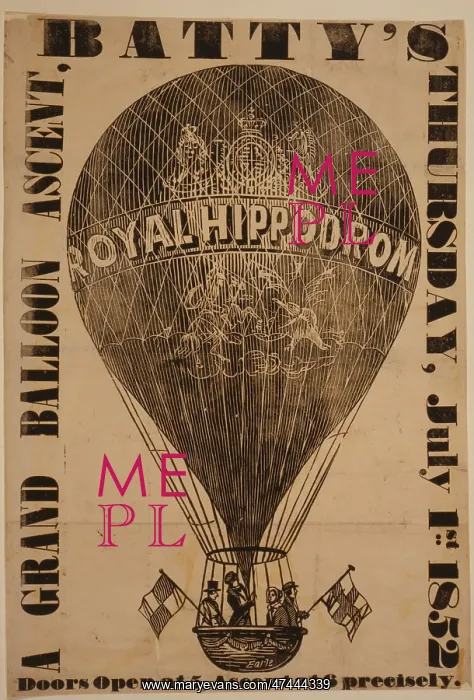 : A grand balloon ascent, Batty's, Thursday, July 1st, 1852 : A grand balloon ascent, Batty's, Thursday, July 1st, 1852