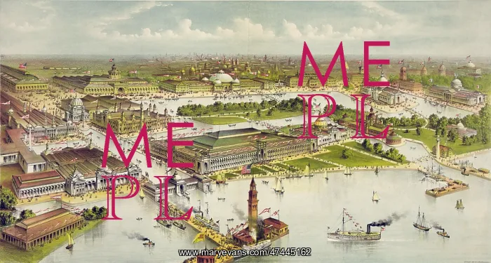 : Grand birds-eye view of the grounds and buildings of the gre : Grand birds-eye view of the grounds and buildings of the gre