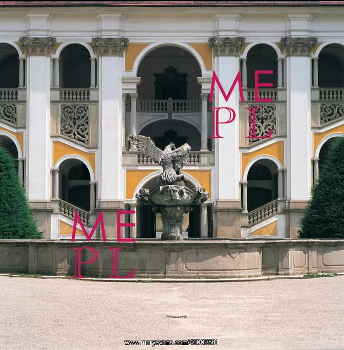 : Grand monastery courtyard in St. Florian : Grand monastery courtyard in St. Florian