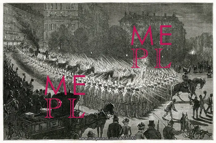 : Grand procession with Edison's electric lamps, New York, USA : Grand procession with Edison's electric lamps, New York, USA