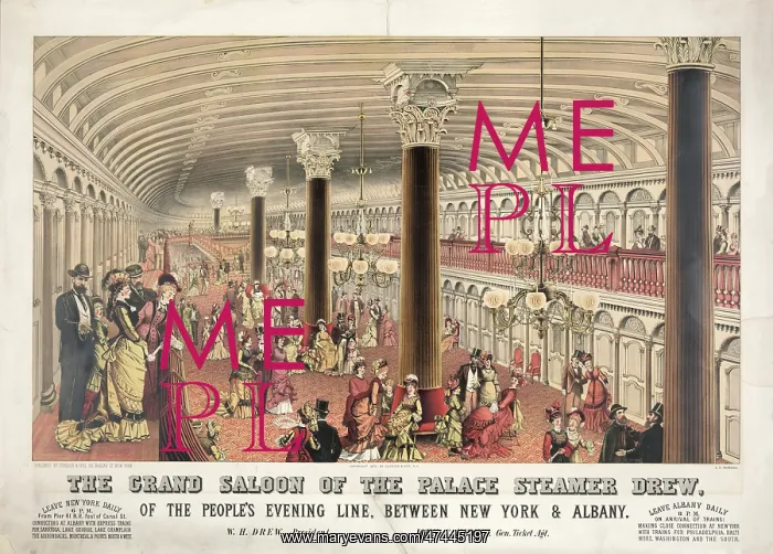 : The grand saloon of the palace steamer Drew : The grand saloon of the palace steamer Drew