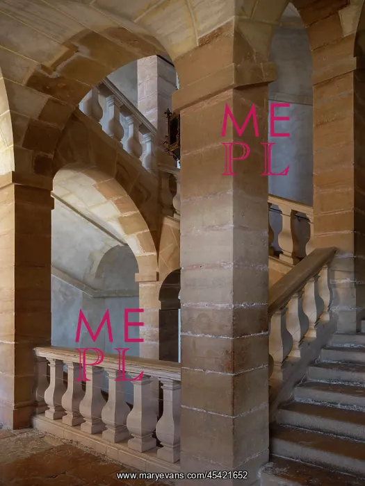 : Grand staircase, Chateau de Cormatin, Saone-et-Loire, France : Grand staircase, Chateau de Cormatin, Saone-et-Loire, France