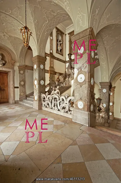 : Grand staircase in the Mirabell Palace. About : Grand staircase in the Mirabell Palace. About